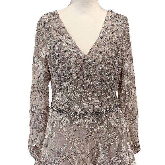 Mac Duggal 20214 Vintage Lilac Gown Long Evening Prom Gala Dress Size 10 Wedding - Picture 4 of 11